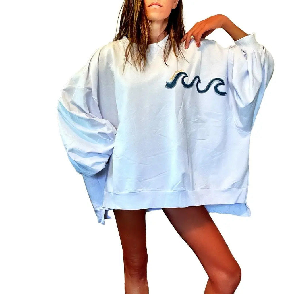 'BEACH TIME' PAINTED SWEATSHIRT by Wren + Glory Wren + Glory