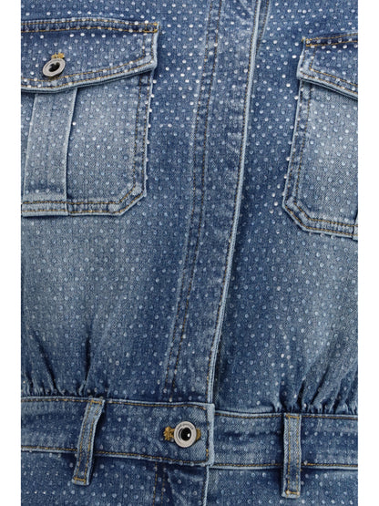 Playsuit Rhinestone Denim Blue