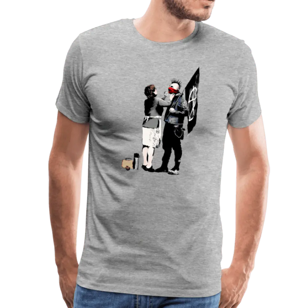 Banksy Anarchist Punk And His Mother Artwork T-Shirt by Art-O-Rama Shop ART-O-RAMA-SHOP