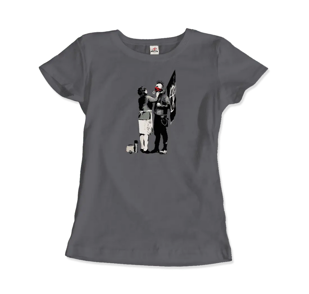 Banksy Anarchist Punk And His Mother Artwork T-Shirt by Art-O-Rama Shop ART-O-RAMA-SHOP