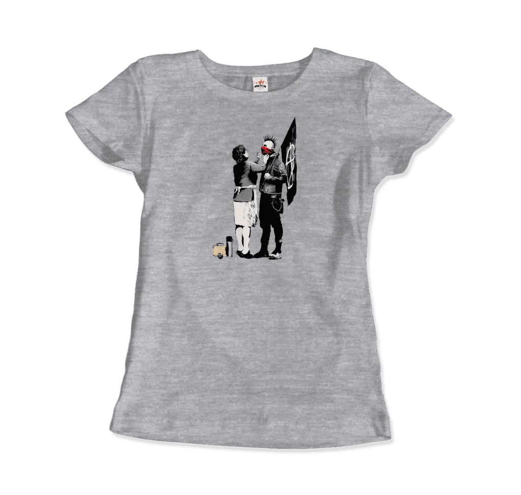 Banksy Anarchist Punk And His Mother Artwork T-Shirt by Art-O-Rama Shop ART-O-RAMA-SHOP