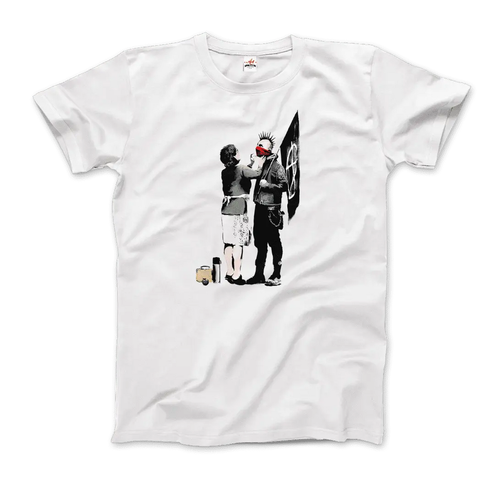 Banksy Anarchist Punk And His Mother Artwork T-Shirt by Art-O-Rama Shop ART-O-RAMA-SHOP