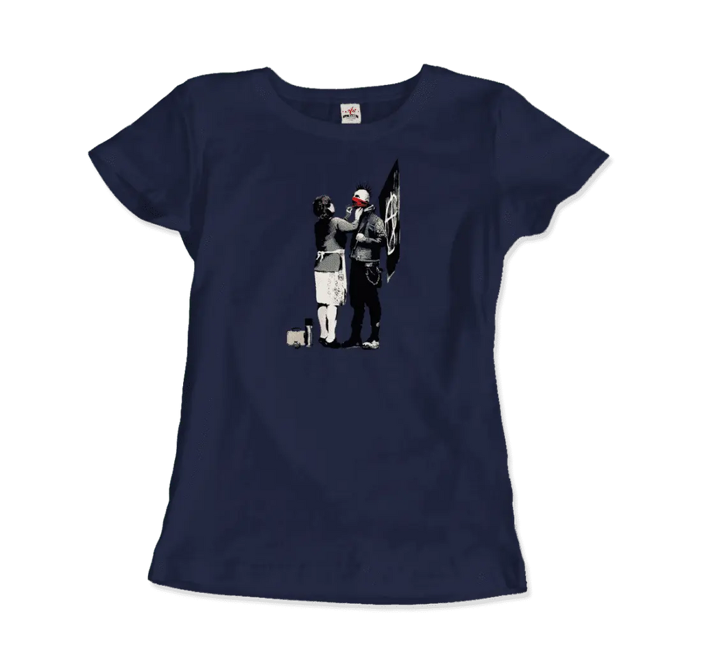 Banksy Anarchist Punk And His Mother Artwork T-Shirt by Art-O-Rama Shop ART-O-RAMA-SHOP