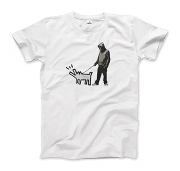 Banksy Dog Walker Artwork T-Shirt by Art-O-Rama Shop ART-O-RAMA-SHOP