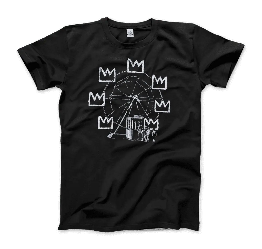 Banksy Ferris Wheel Artwork T-Shirt by Art-O-Rama Shop ART-O-RAMA-SHOP