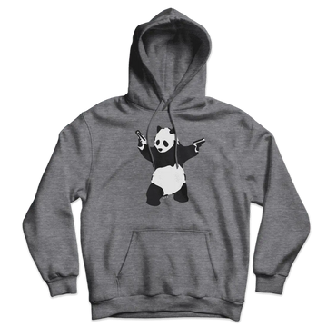 Banksy Pandamonium Armed Panda Unisex Hoodie by Art-O-Rama Shop ART-O-RAMA-SHOP