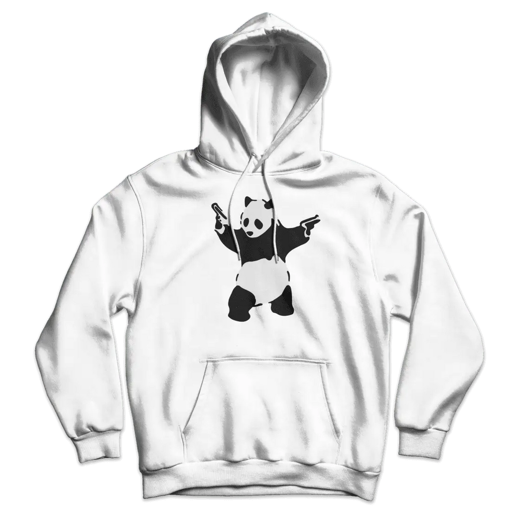 Banksy Pandamonium Armed Panda Unisex Hoodie by Art-O-Rama Shop ART-O-RAMA-SHOP