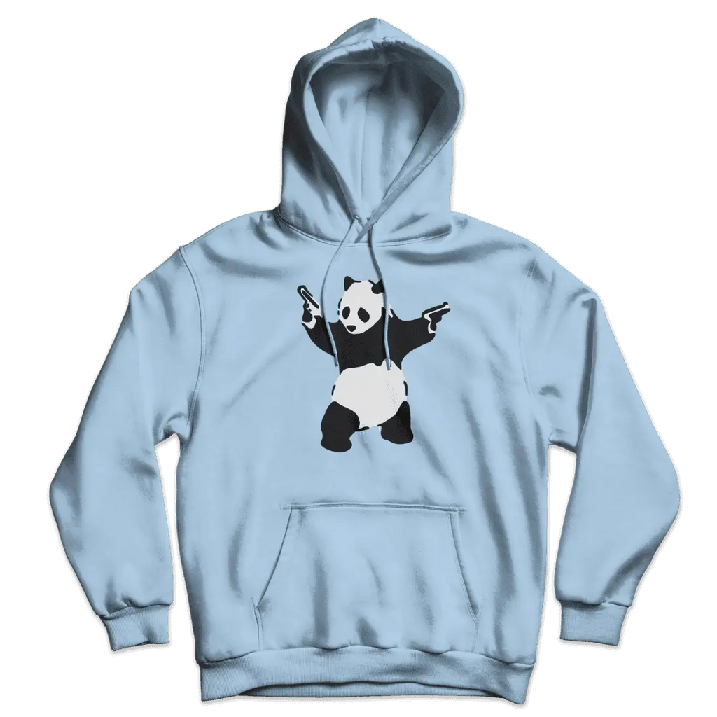 Banksy Pandamonium Armed Panda Unisex Hoodie by Art-O-Rama Shop ART-O-RAMA-SHOP