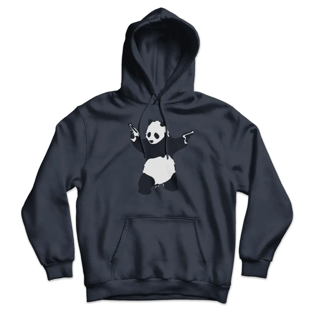 Banksy Pandamonium Armed Panda Unisex Hoodie by Art-O-Rama Shop ART-O-RAMA-SHOP