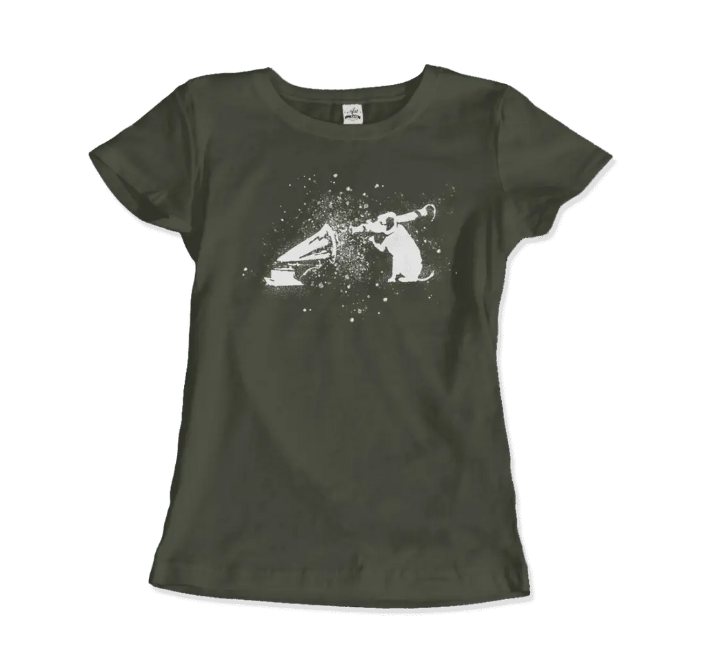 Banksy Rocket Dog (His Master’s Voice) Street Art T-Shirt by Art-O-Rama Shop ART-O-RAMA-SHOP