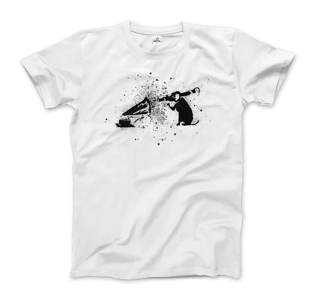 Banksy Rocket Dog (His Master’s Voice) Street Art T-Shirt by Art-O-Rama Shop ART-O-RAMA-SHOP