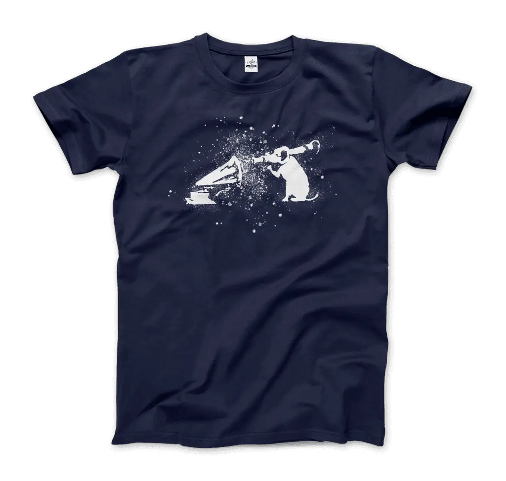 Banksy Rocket Dog (His Master’s Voice) Street Art T-Shirt by Art-O-Rama Shop ART-O-RAMA-SHOP