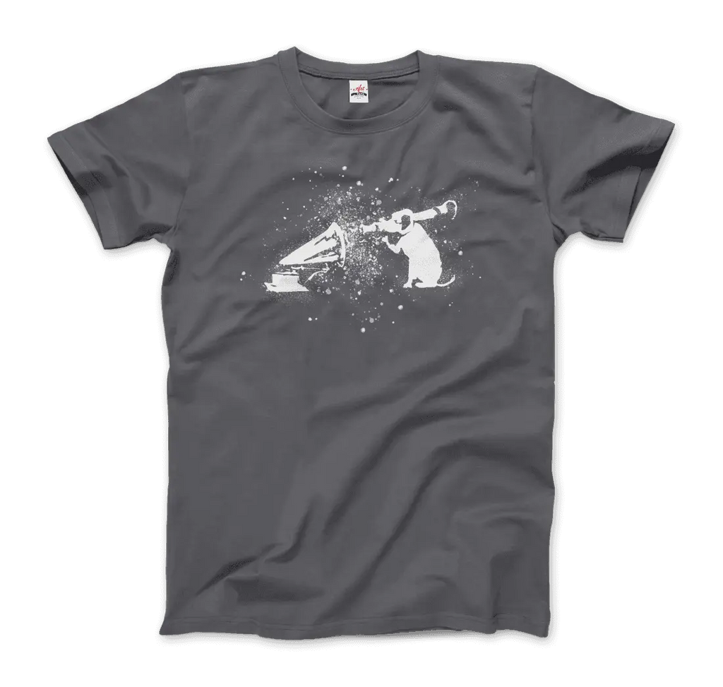 Banksy Rocket Dog (His Master’s Voice) Street Art T-Shirt by Art-O-Rama Shop ART-O-RAMA-SHOP