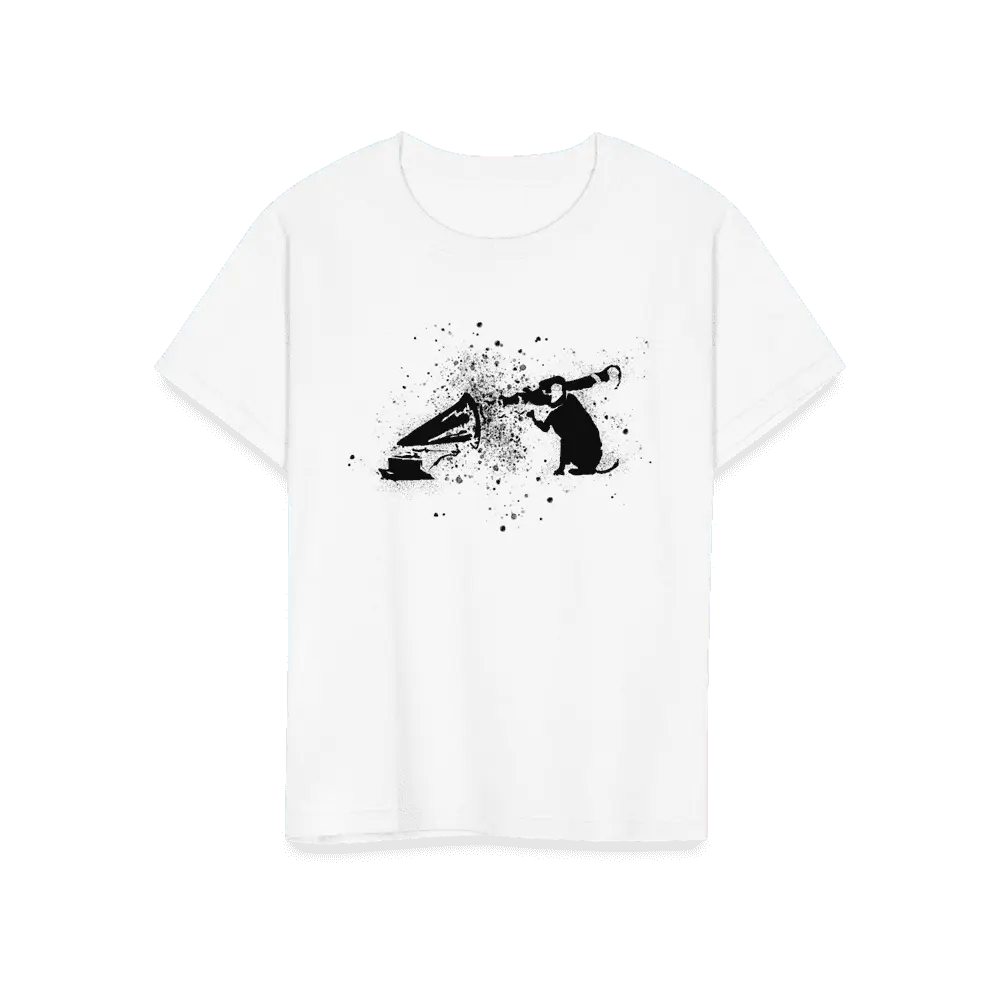 Banksy Rocket Dog (His Master’s Voice) Street Art T-Shirt by Art-O-Rama Shop ART-O-RAMA-SHOP