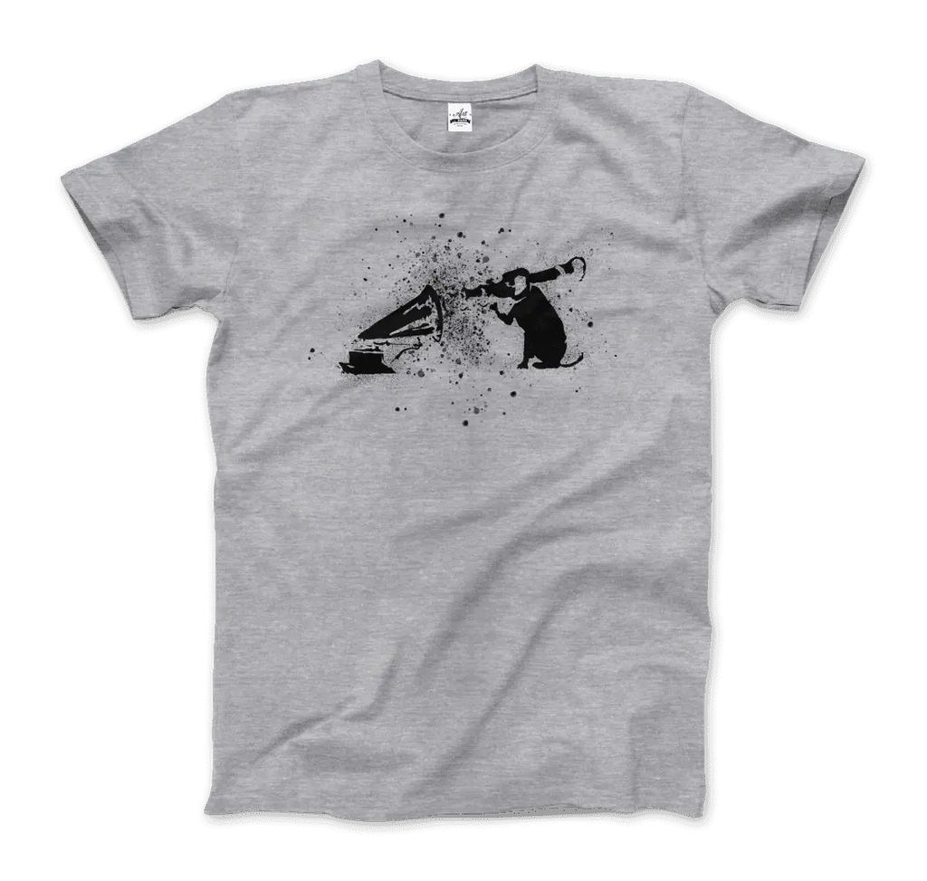 Banksy Rocket Dog (His Master’s Voice) Street Art T-Shirt by Art-O-Rama Shop ART-O-RAMA-SHOP