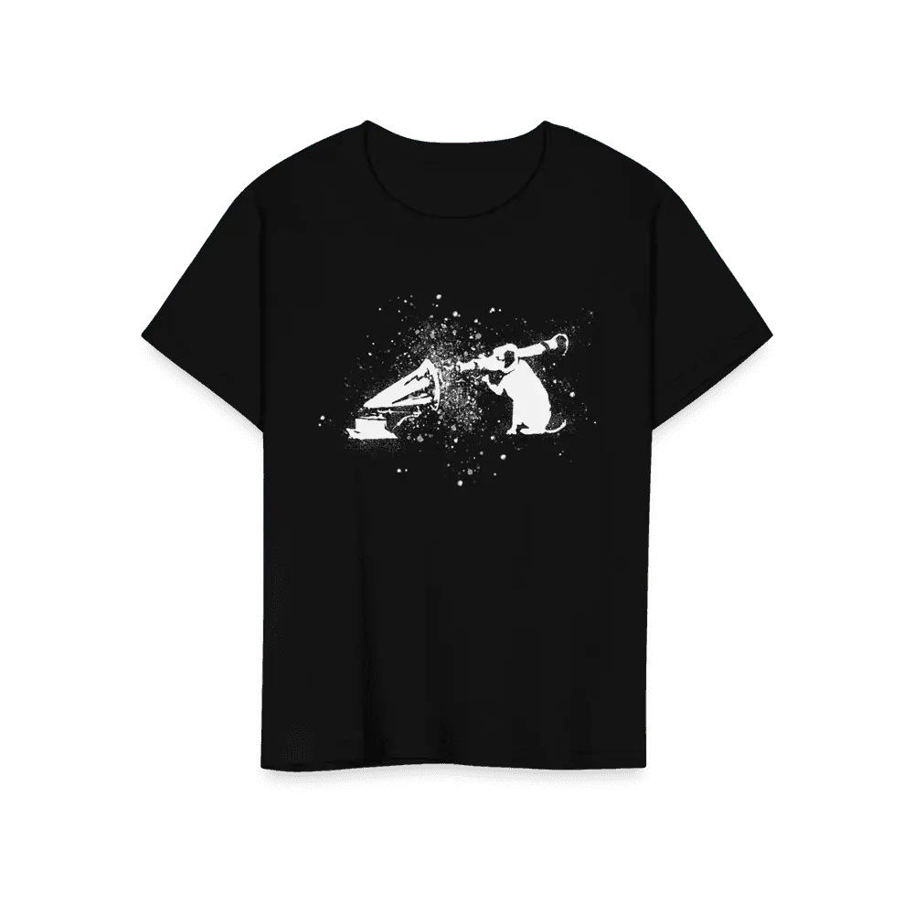 Banksy Rocket Dog (His Master’s Voice) Street Art T-Shirt by Art-O-Rama Shop ART-O-RAMA-SHOP