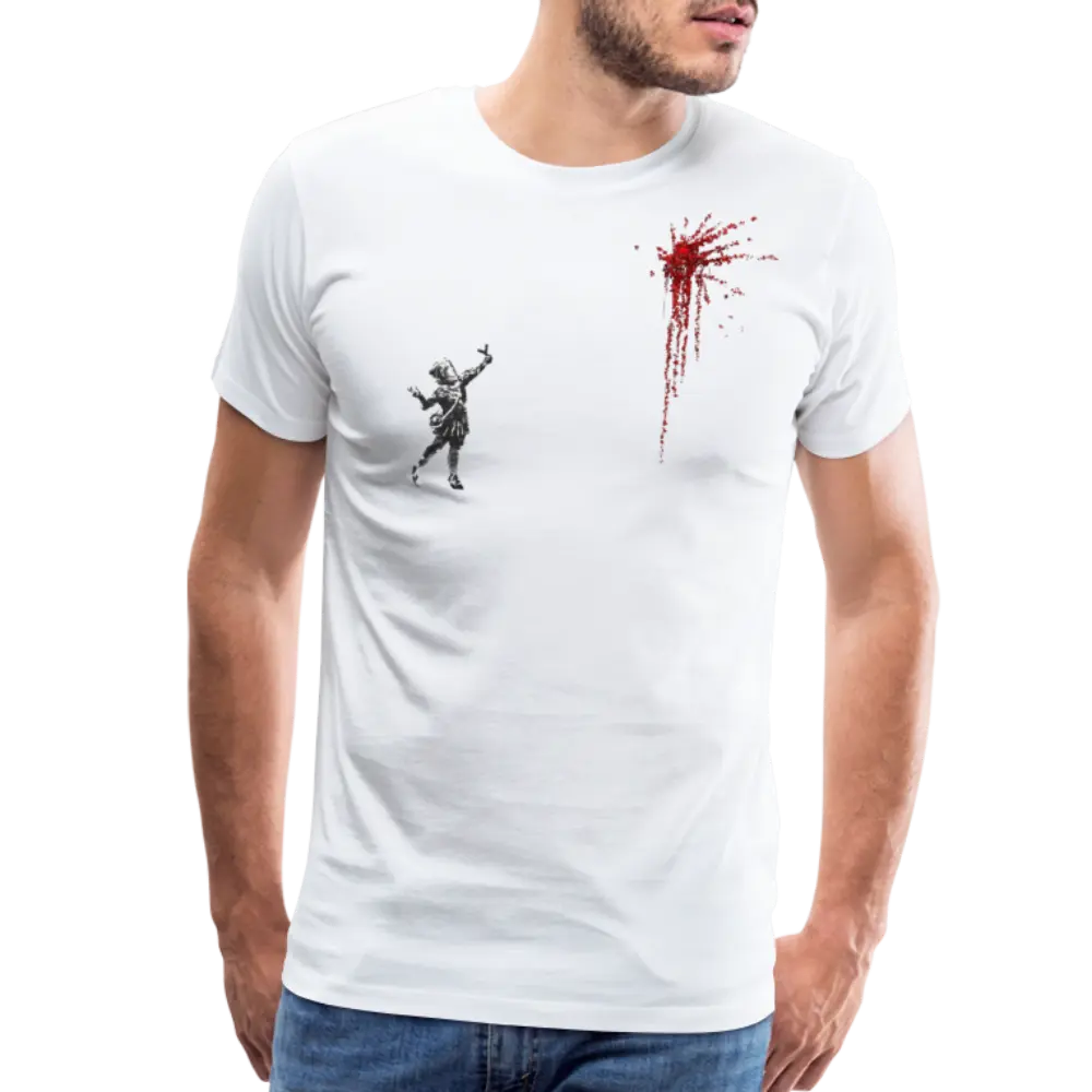 Banksy Valentines Day Mural Reproduction T-Shirt by Art-O-Rama Shop ART-O-RAMA-SHOP
