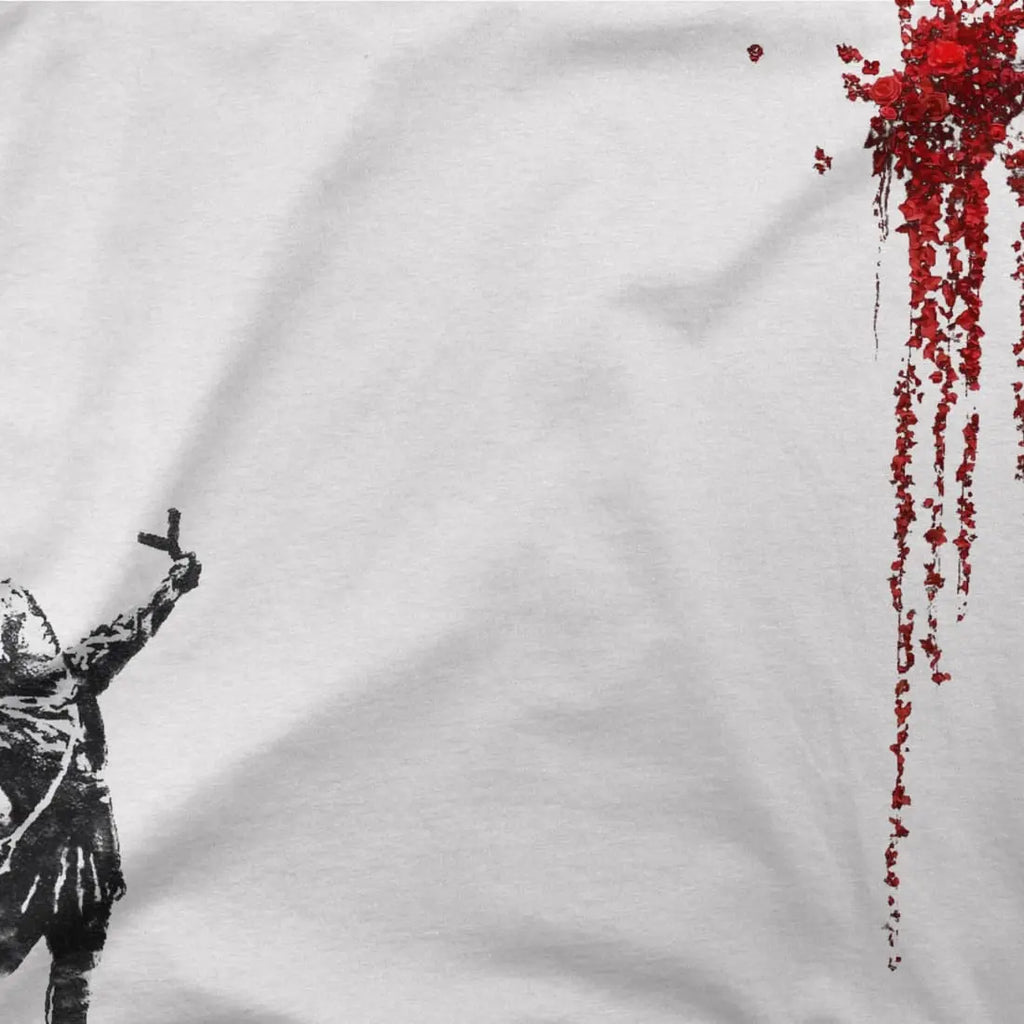 Banksy Valentines Day Mural Reproduction T-Shirt by Art-O-Rama Shop ART-O-RAMA-SHOP
