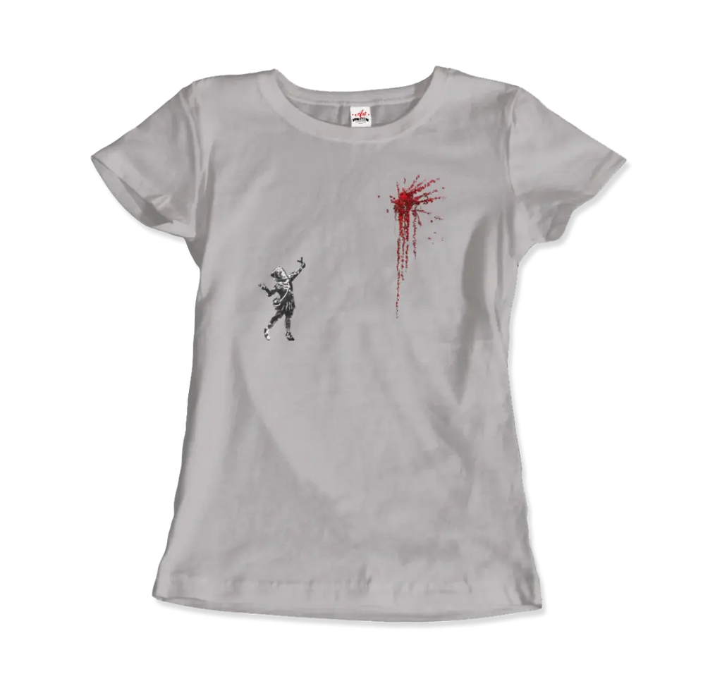 Banksy Valentines Day Mural Reproduction T-Shirt by Art-O-Rama Shop ART-O-RAMA-SHOP