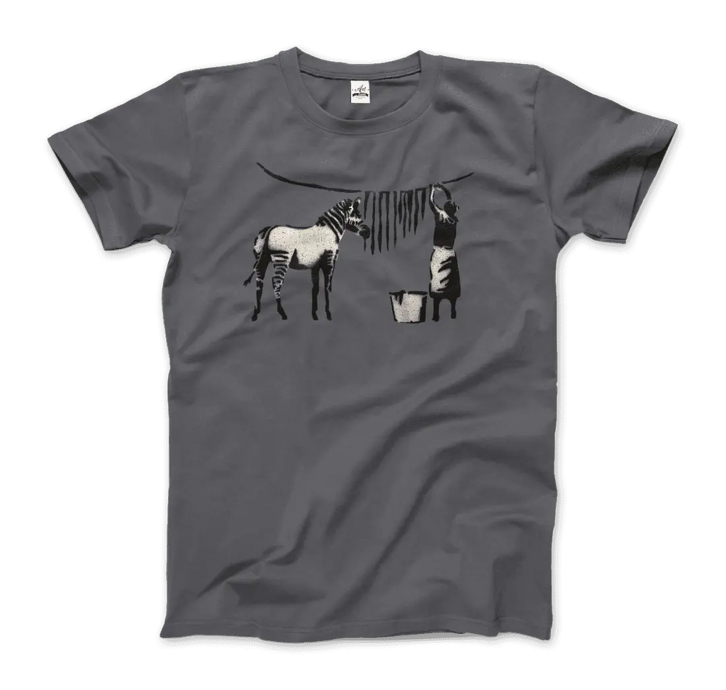 Banksy Zebra Stripes Artwork T-Shirt by Art-O-Rama Shop Art-O-Rama Shop