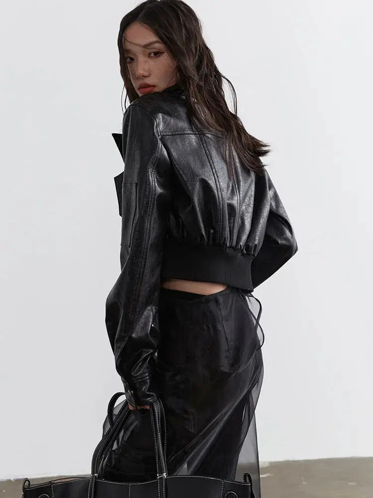 Bataduh Vegan Leather Zipper Jacket by Marigold Shadows Marigold Shadows