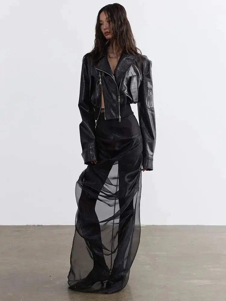 Bataduh Vegan Leather Zipper Jacket by Marigold Shadows Marigold Shadows