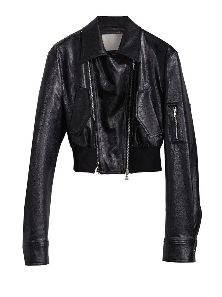 Bataduh Vegan Leather Zipper Jacket by Marigold Shadows Marigold Shadows