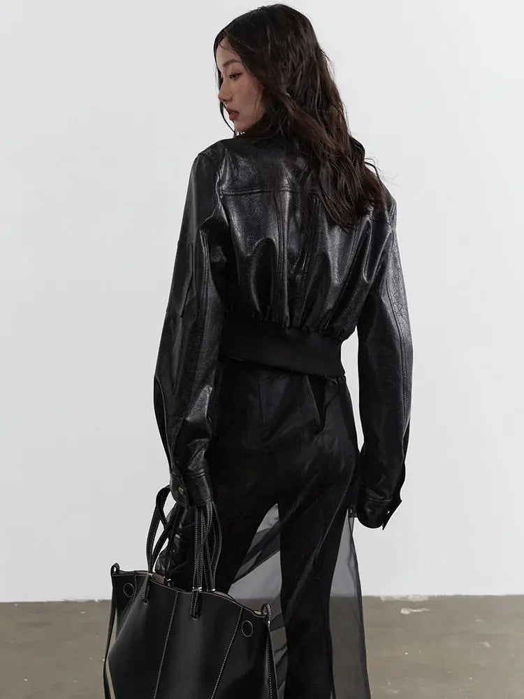 Bataduh Vegan Leather Zipper Jacket by Marigold Shadows Marigold Shadows