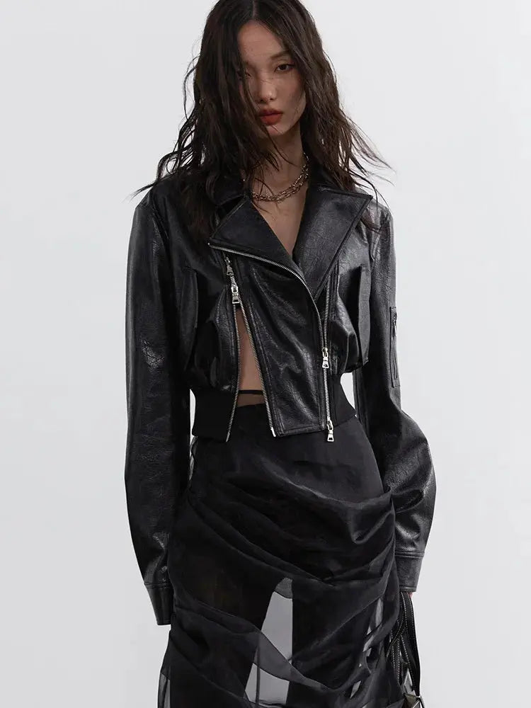 Bataduh Vegan Leather Zipper Jacket by Marigold Shadows Marigold Shadows