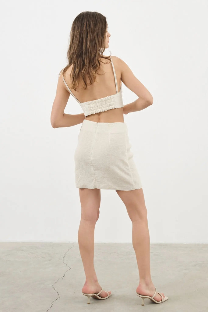 Bella Mini Skirt - Natural by The Handloom The Handloom