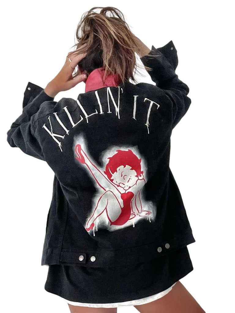'Betty Boop x W+G' Denim Jacket by Wren + Glory Wren + Glory