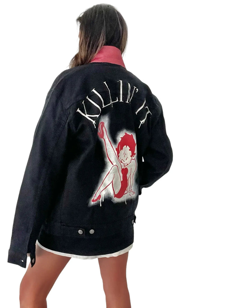 'Betty Boop x W+G' Denim Jacket by Wren + Glory Wren + Glory
