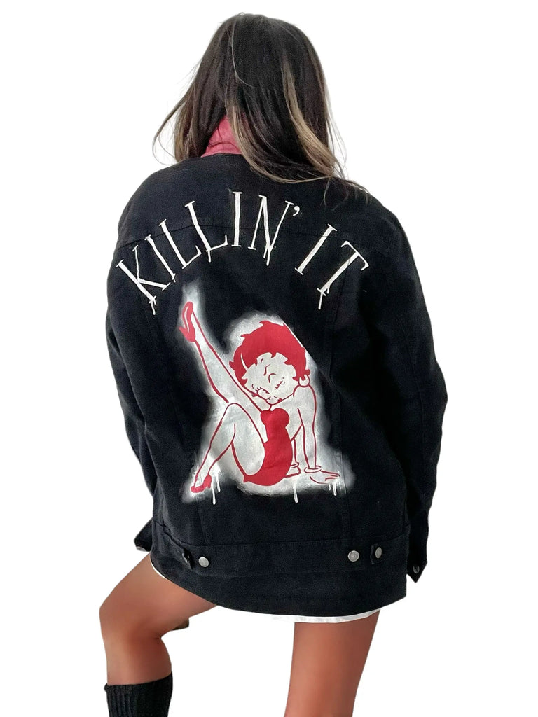 'Betty Boop x W+G' Denim Jacket by Wren + Glory Wren + Glory