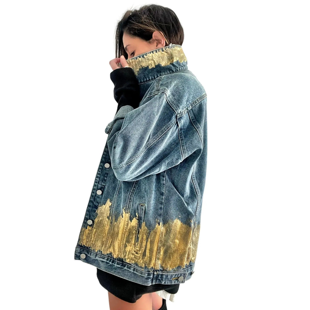 'Beyond Gold' Denim Jacket by Wren + Glory Wren + Glory