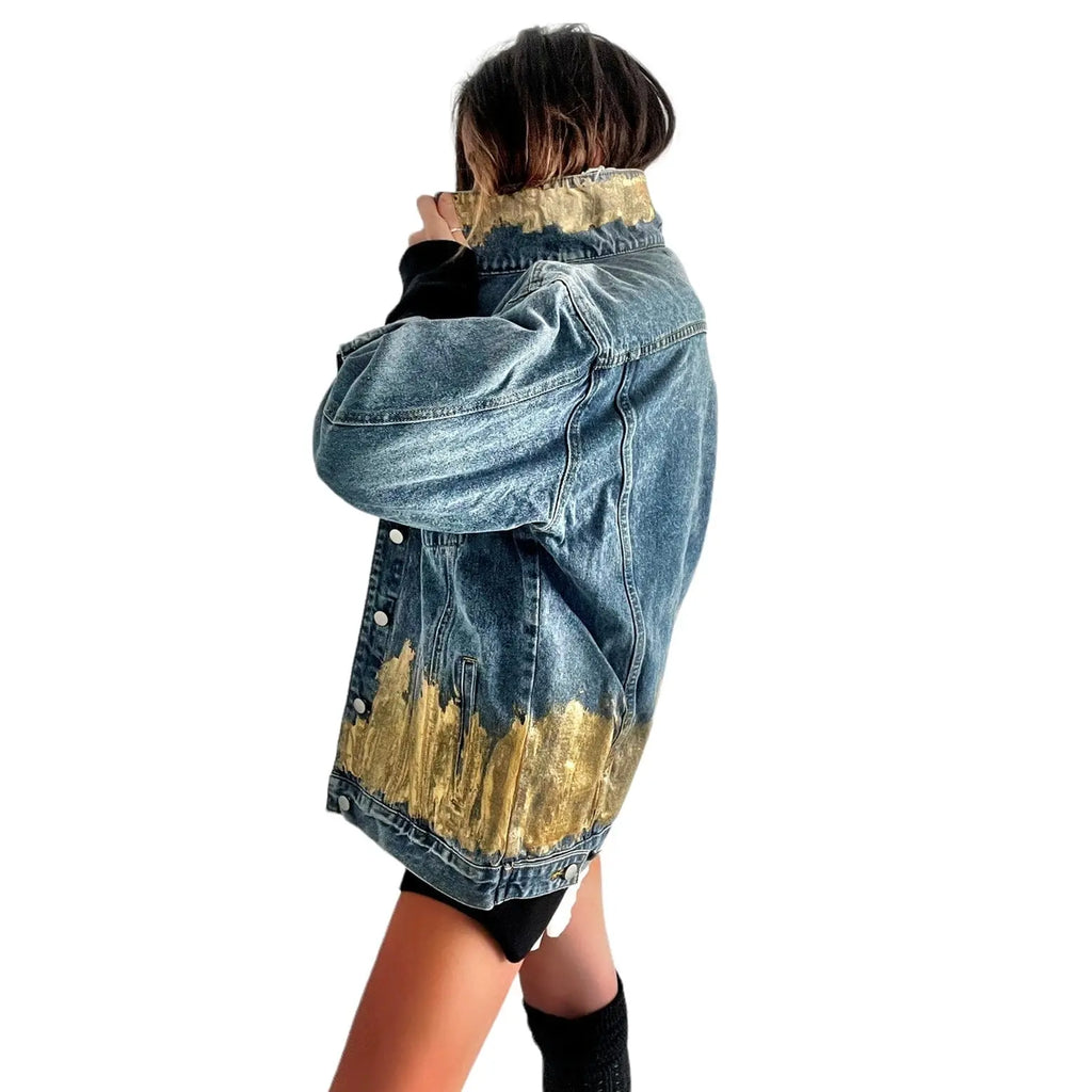 'Beyond Gold' Denim Jacket by Wren + Glory Wren + Glory