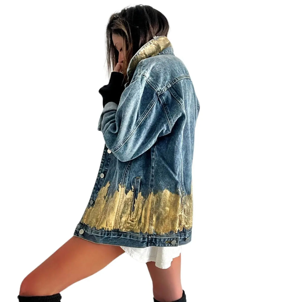 'Beyond Gold' Denim Jacket by Wren + Glory Wren + Glory