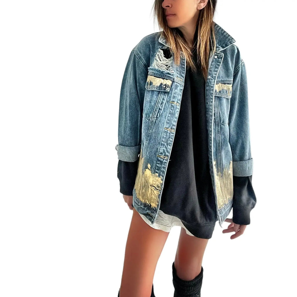 'Beyond Gold' Denim Jacket by Wren + Glory Wren + Glory