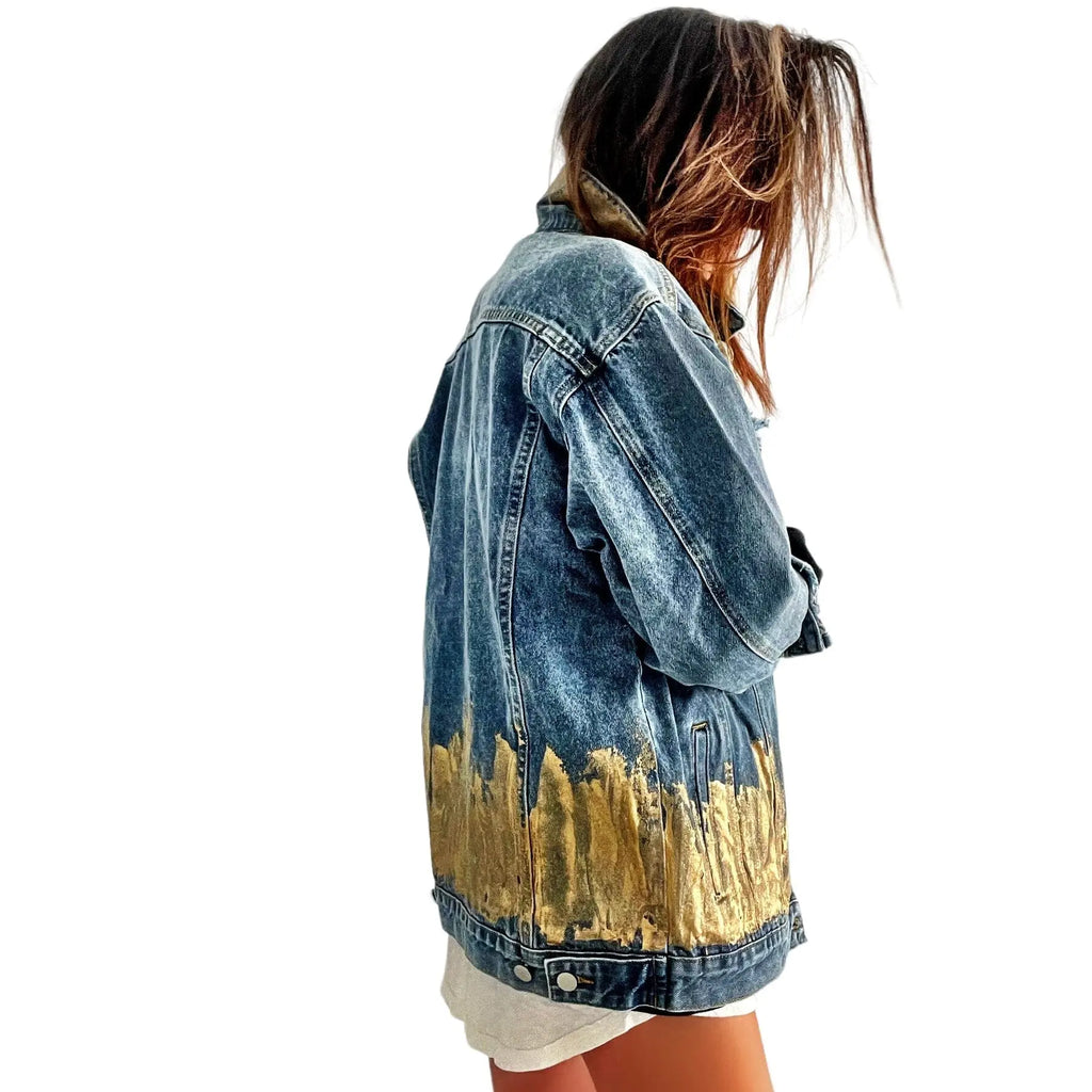 'Beyond Gold' Denim Jacket by Wren + Glory Wren + Glory