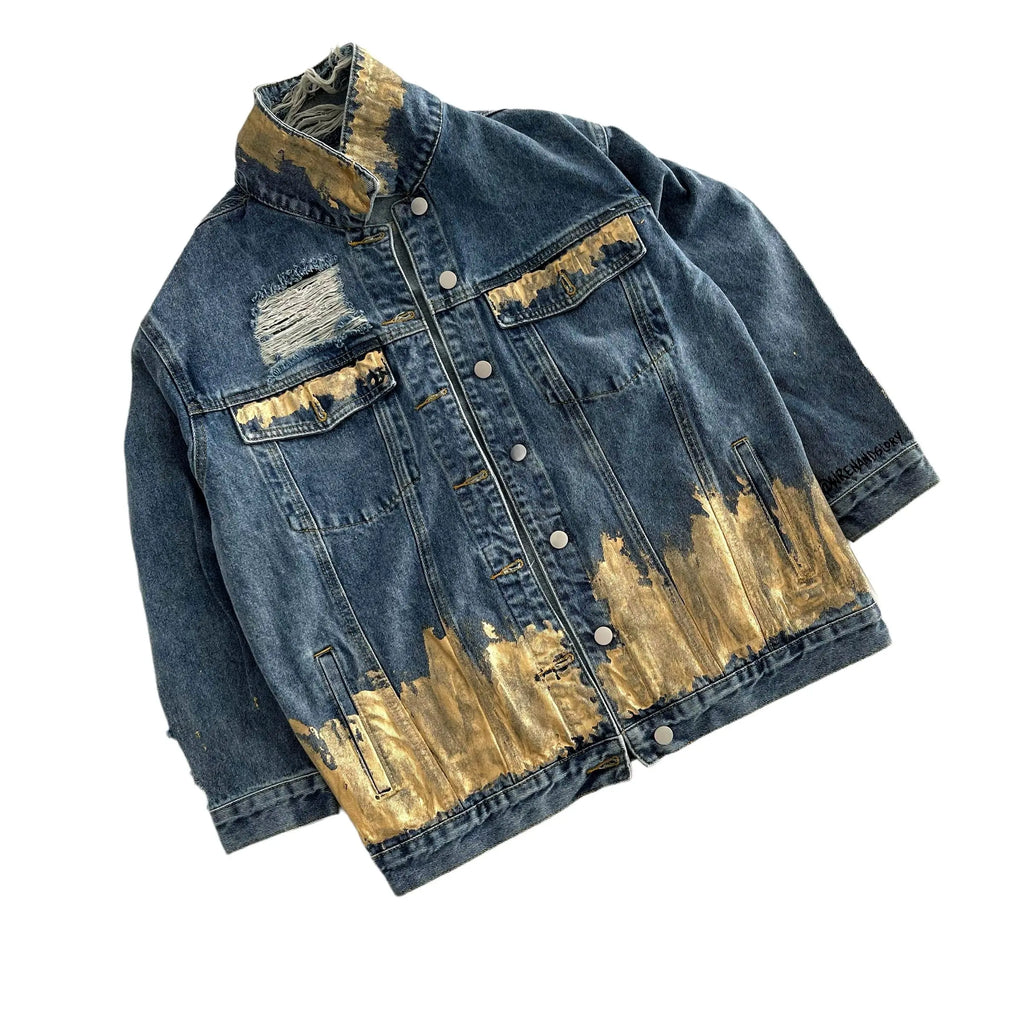 'Beyond Gold' Denim Jacket by Wren + Glory Wren + Glory