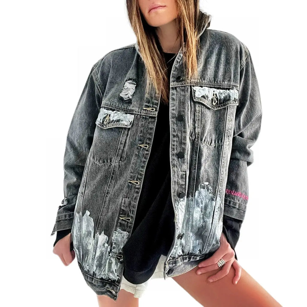 'Beyond Silver' Denim Jacket by Wren + Glory Wren + Glory