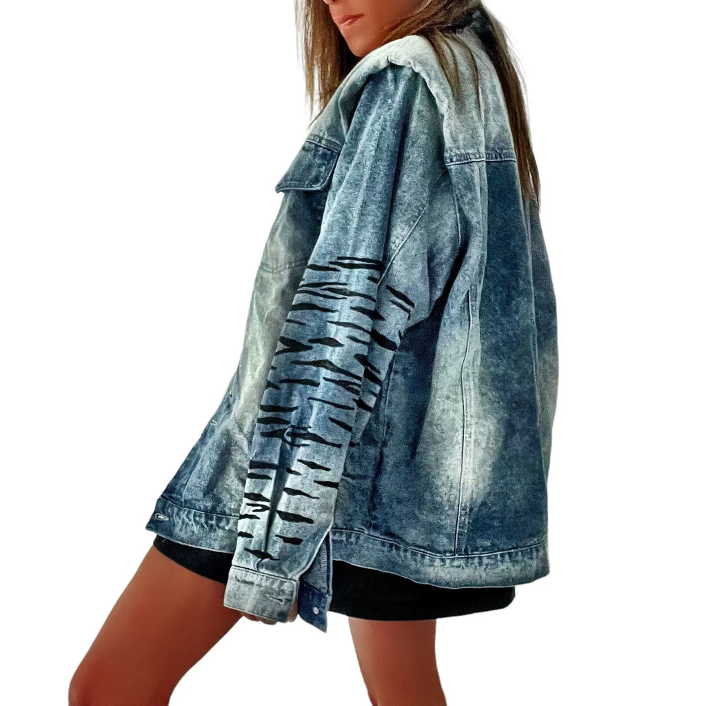'Beyond Zebra' Denim Jacket by Wren + Glory Wren + Glory