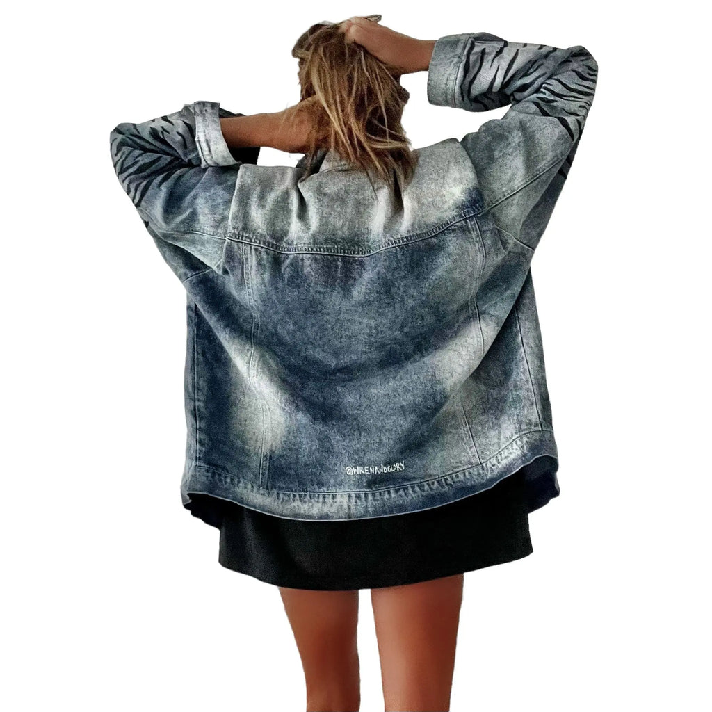 'Beyond Zebra' Denim Jacket by Wren + Glory Wren + Glory