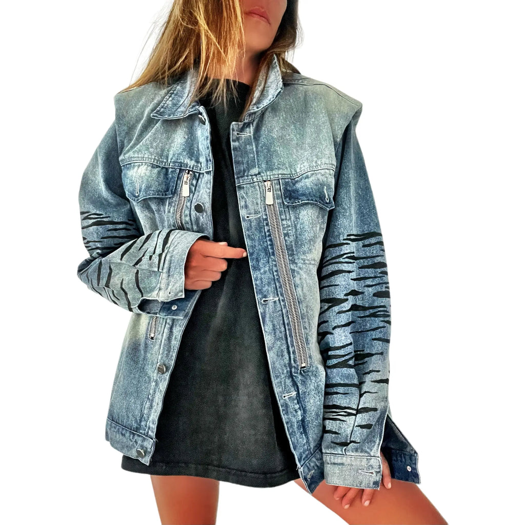 'Beyond Zebra' Denim Jacket by Wren + Glory Wren + Glory