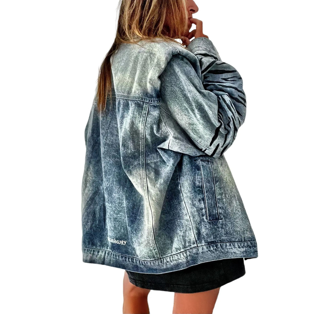 'Beyond Zebra' Denim Jacket by Wren + Glory Wren + Glory