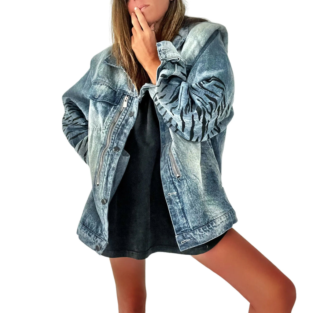 'Beyond Zebra' Denim Jacket by Wren + Glory Wren + Glory