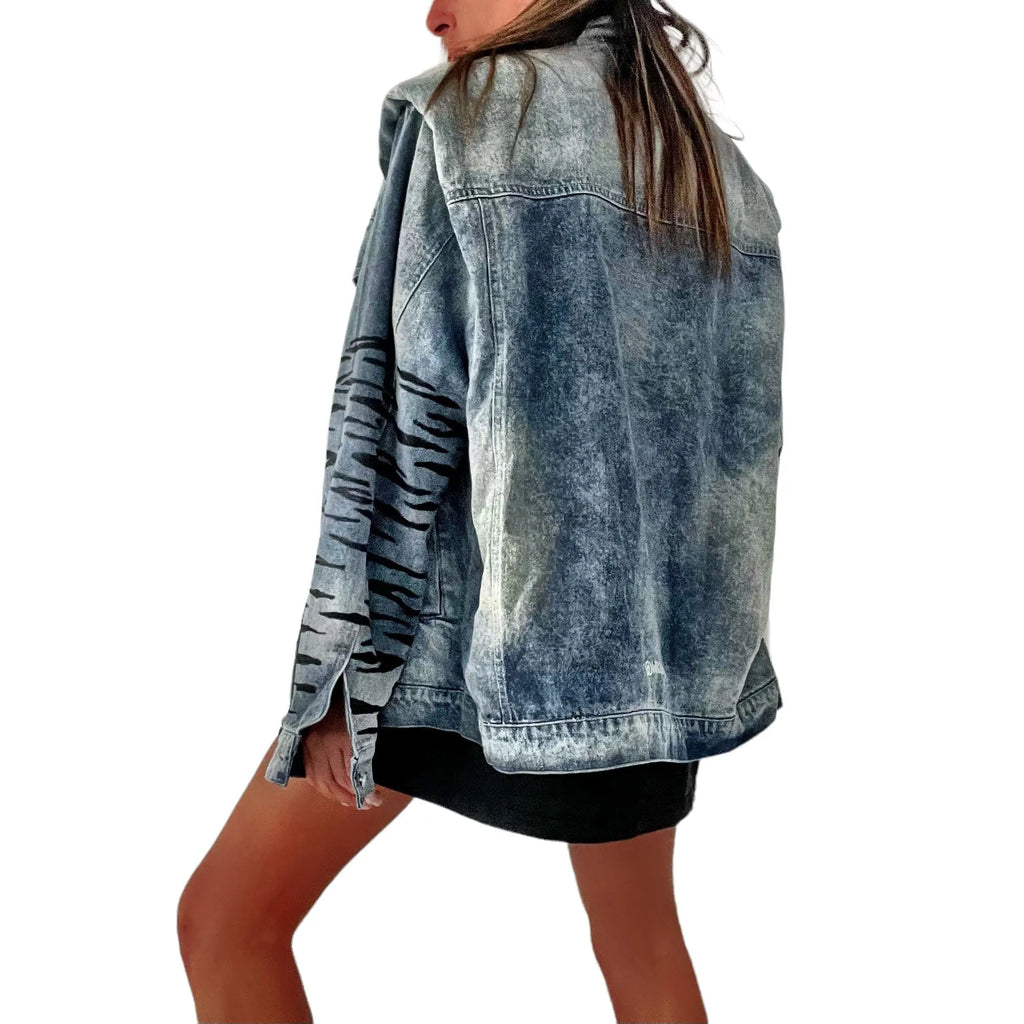 'Beyond Zebra' Denim Jacket by Wren + Glory Wren + Glory
