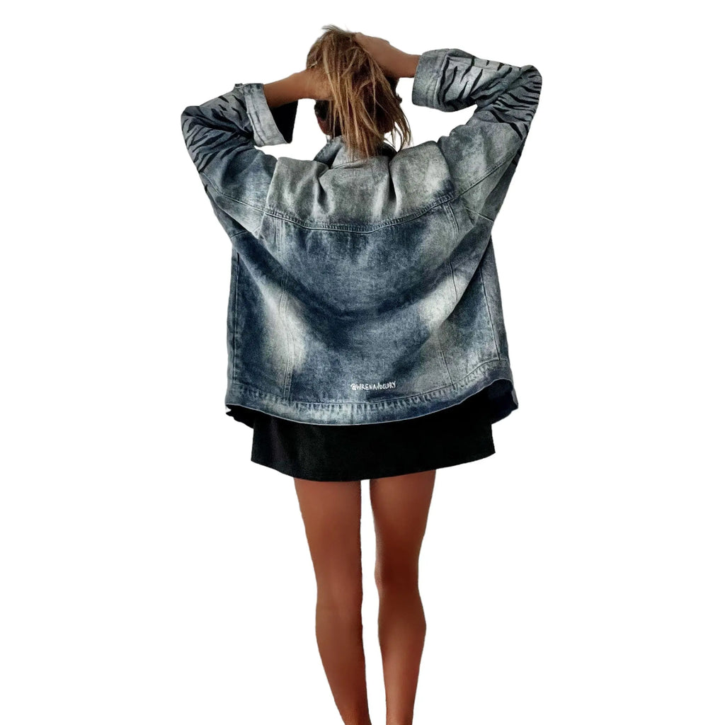 'Beyond Zebra' Denim Jacket by Wren + Glory Wren + Glory