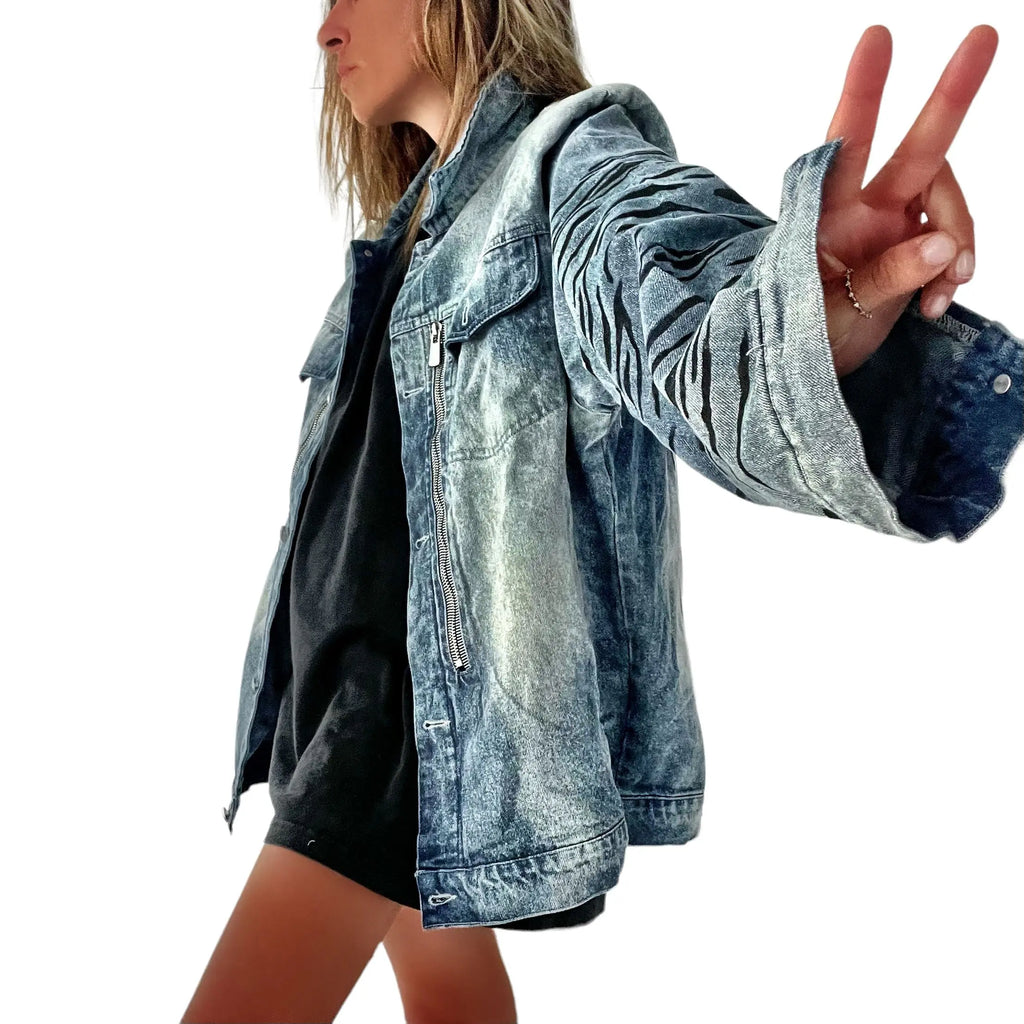 'Beyond Zebra' Denim Jacket by Wren + Glory Wren + Glory