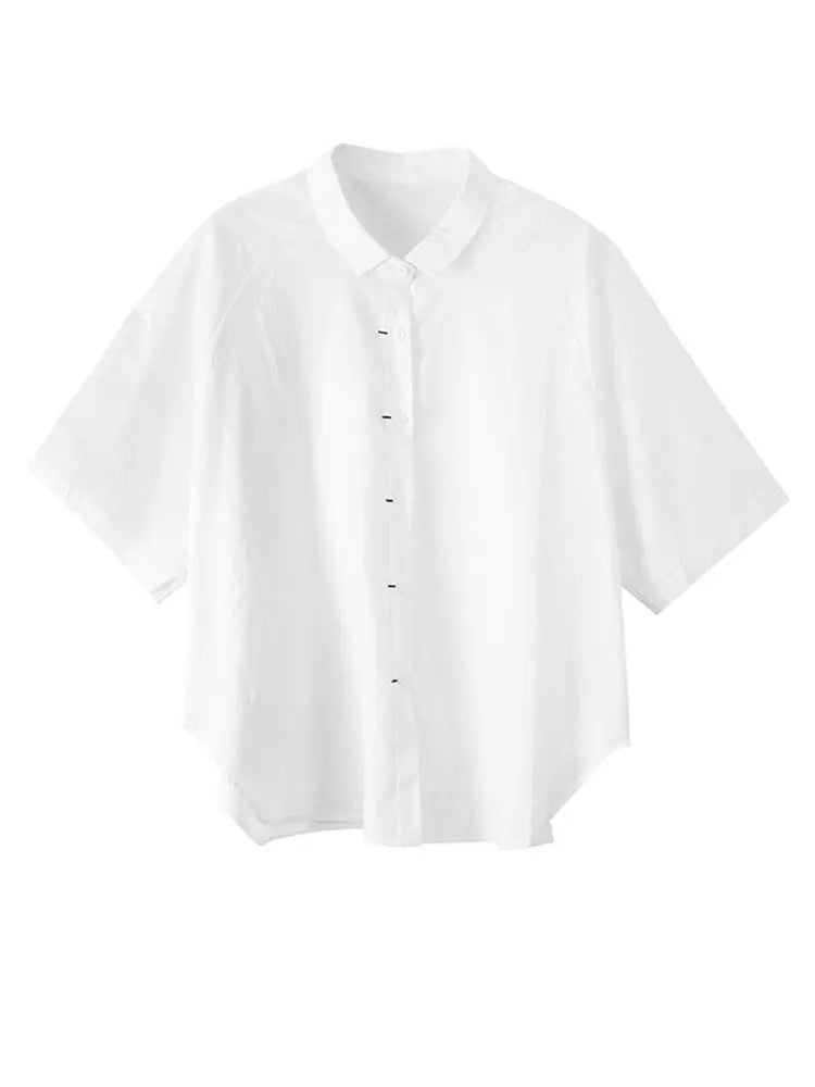 Binus Half Sleeve Lapel Blouse by Marigold Shadows Marigold Shadows