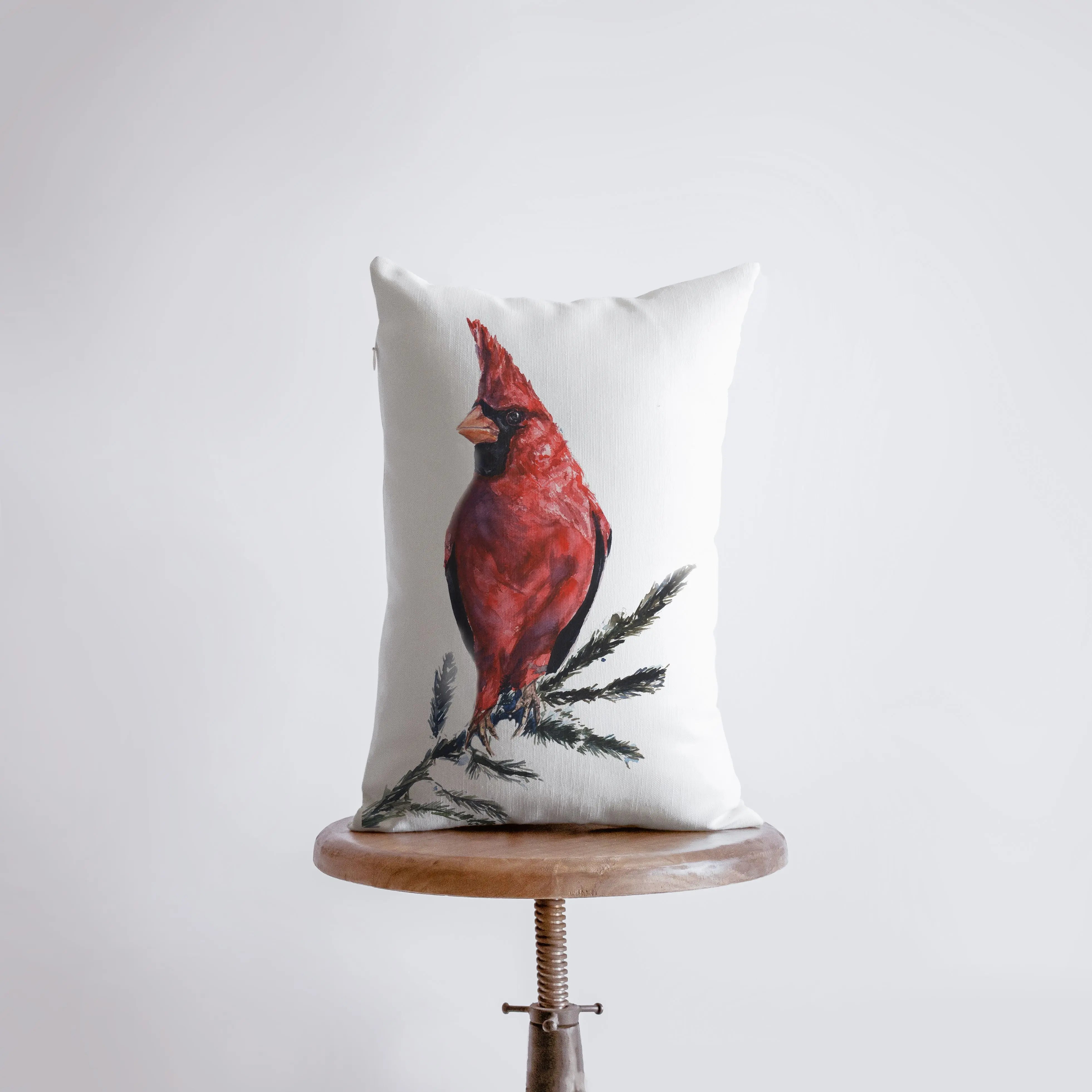 Big Pillows for Bed 16x16 Vintage Watercolor Red Birds Sofa Couch Cushion  Case Cardinal Red Birds Pillow Covers Decoration for Home Winter Holiday